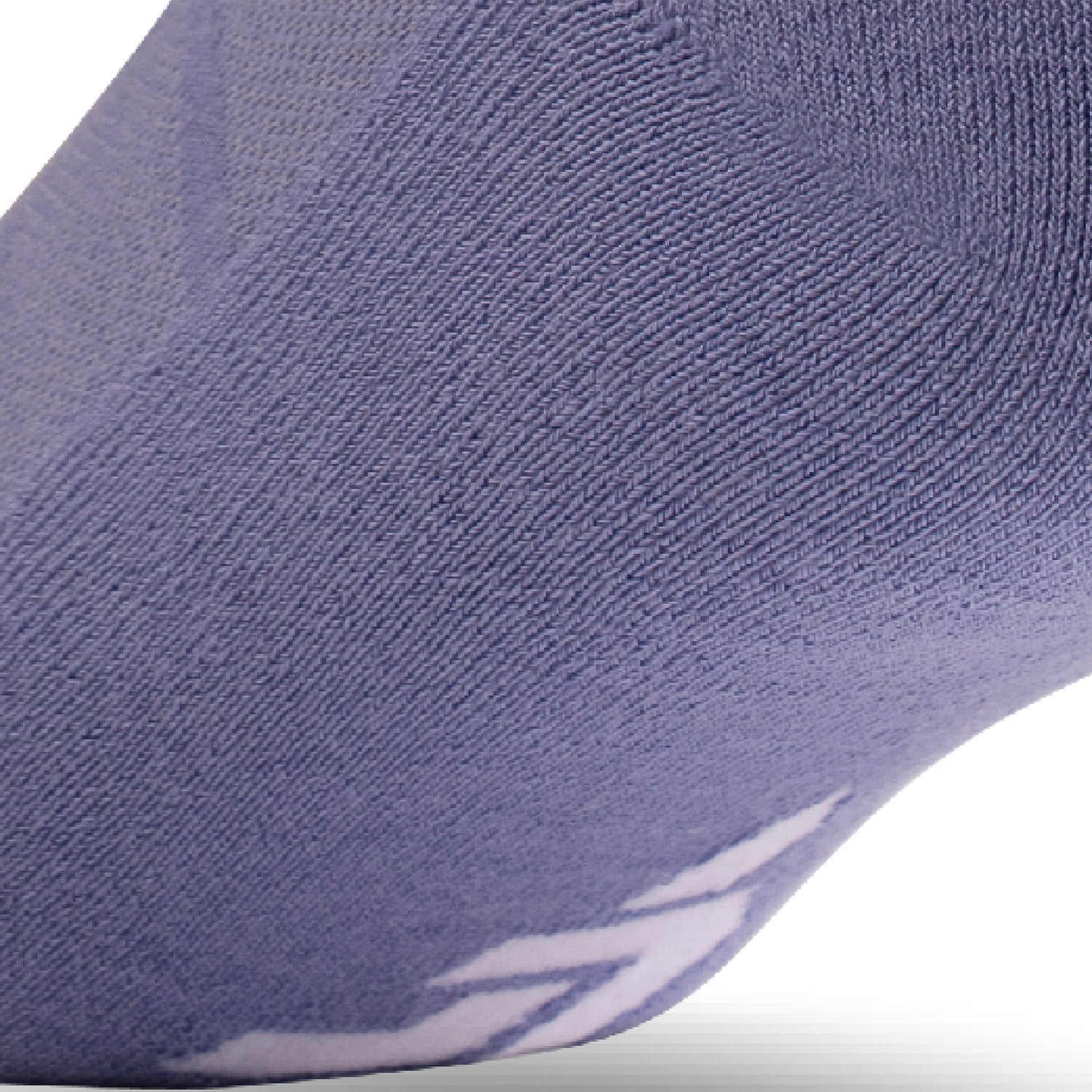 Close up view of cushion padding of Lightfeet Comfort Purple Quarter Socks 