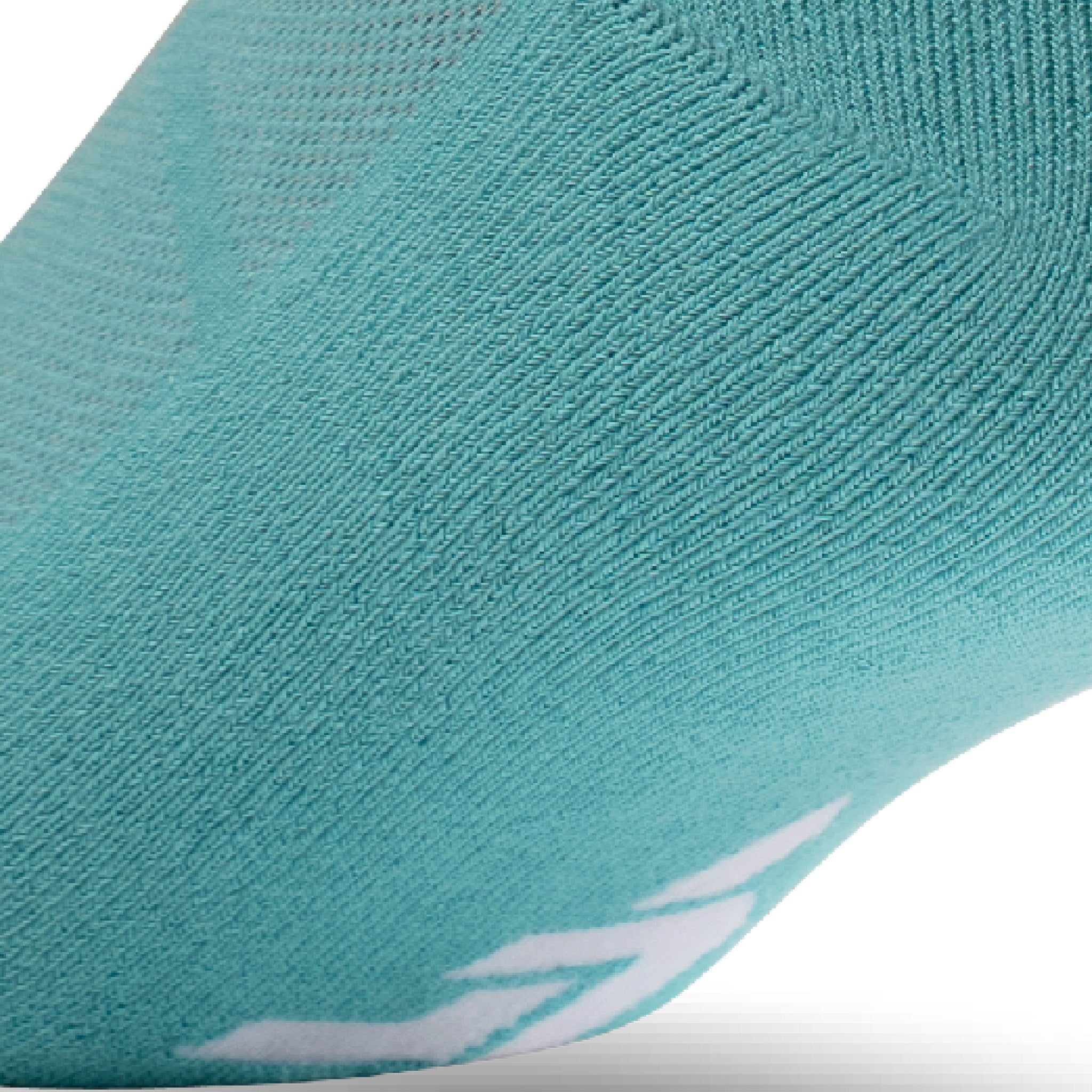 Close up view of cushion padding of Lightfeet Comfort Teal Quarter Socks 