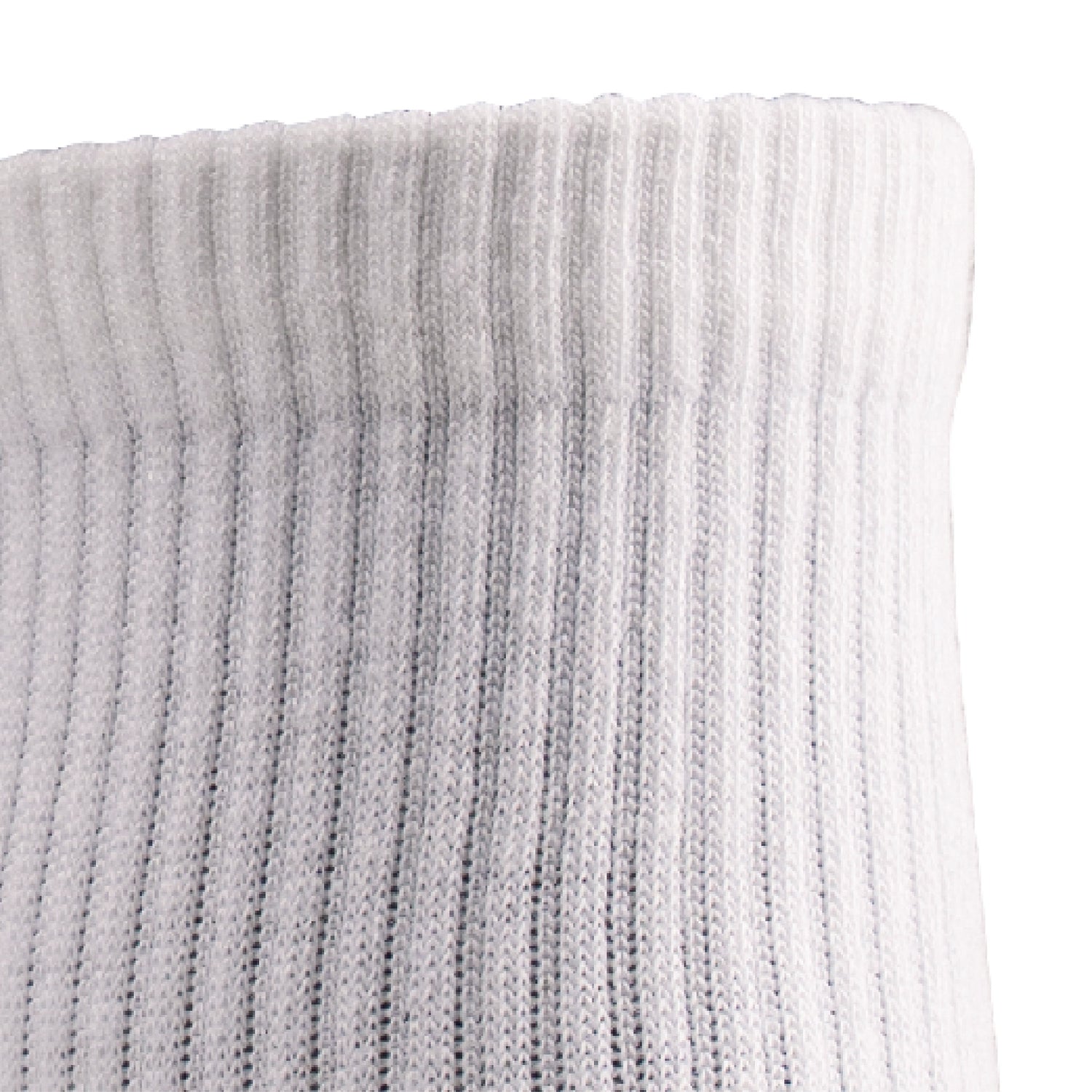 Close up view of cuff of Lightfeet Comfort White Quarter Socks 