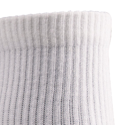 Close up view of cuff of Lightfeet Comfort White Quarter Socks 