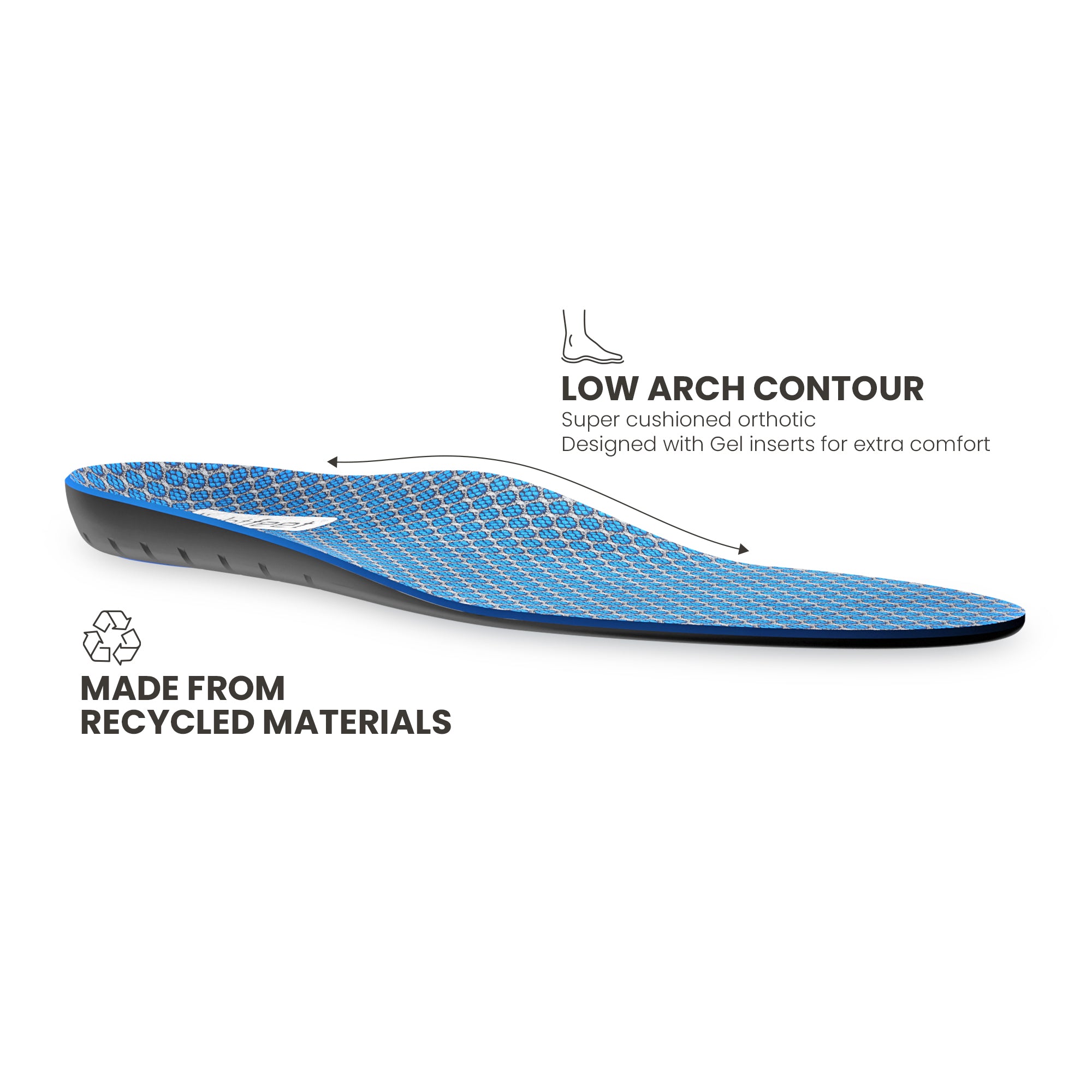 Front angle view of Lightfeet Cushion Comfort Orthotic Insole