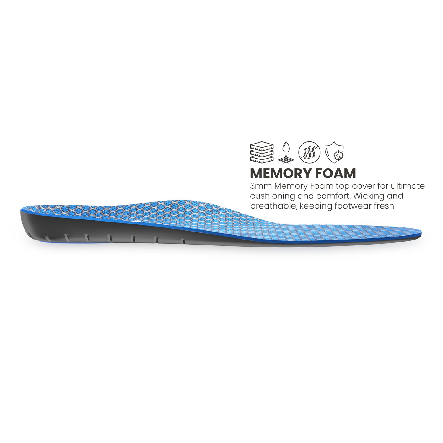 Lateral view of Lightfeet Cushion Comfort Orthotic Insole