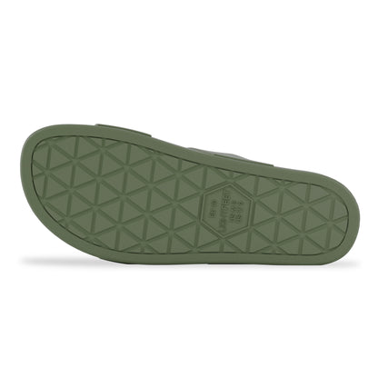 Outsole view of khaki Lightfeet Double Strap Slide