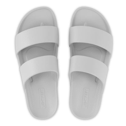 Top view of white Lightfeet Double Strap Slide