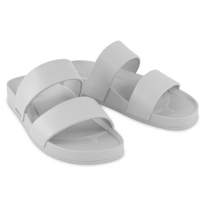 Pair of white Lightfeet Double Strap Slide