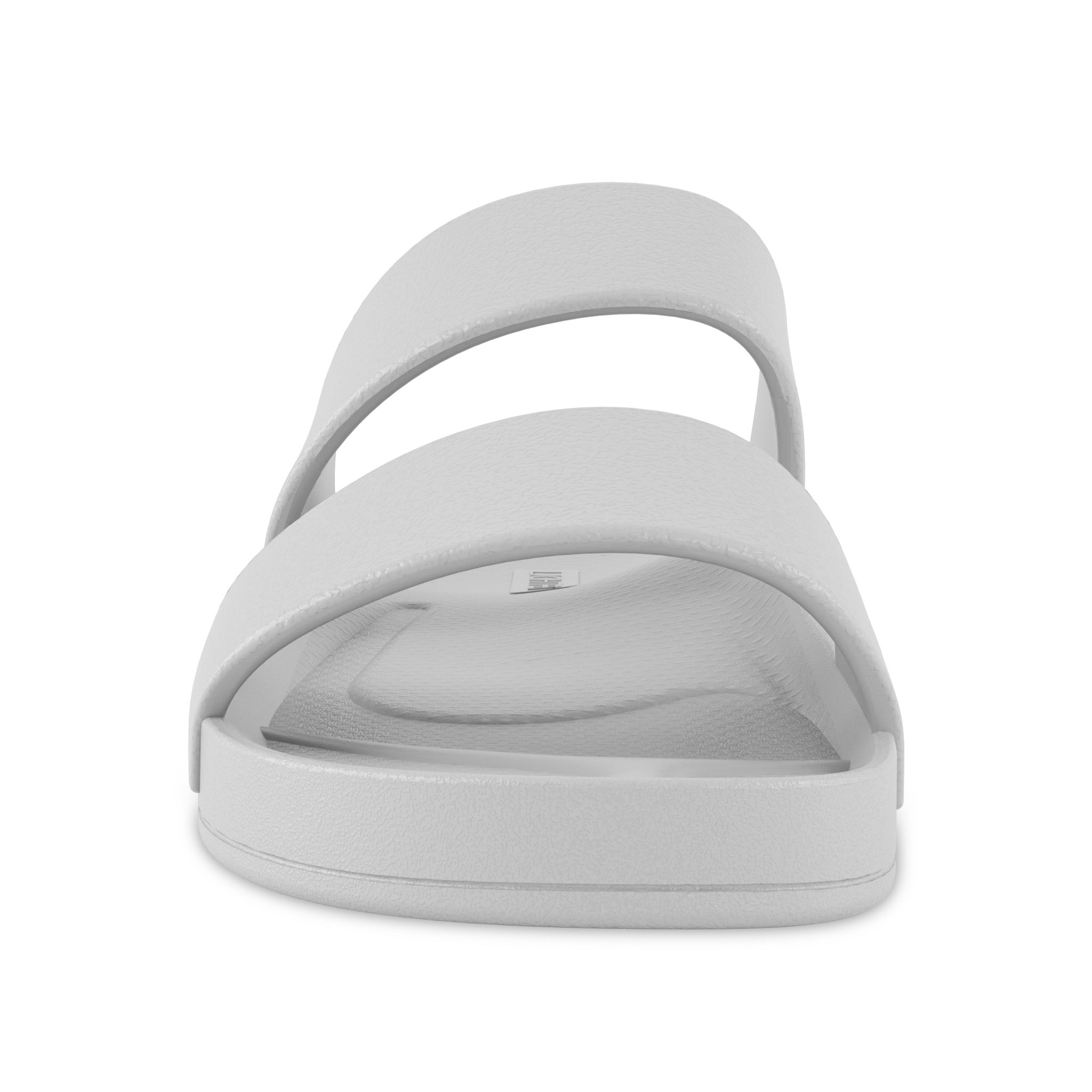 Front view of white Lightfeet Double Strap Slide