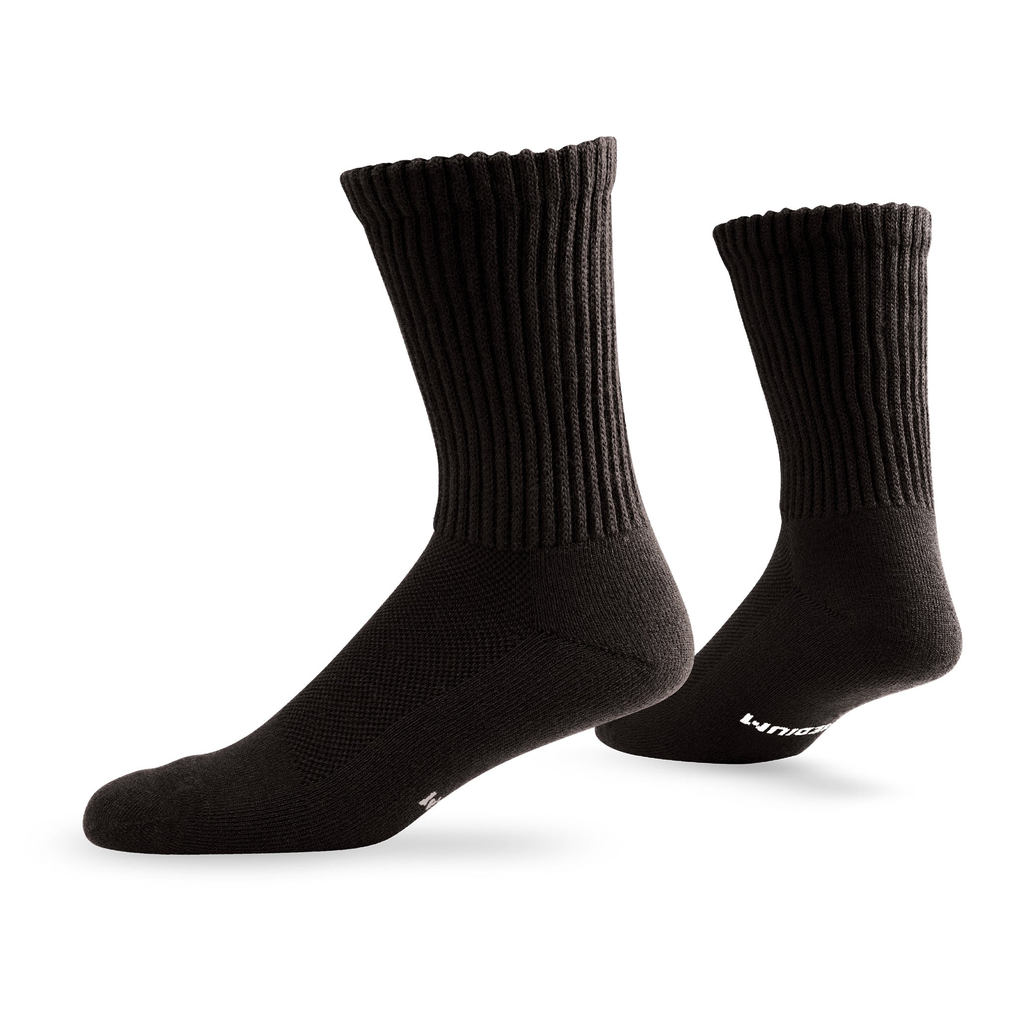 Pair of Lightfeet Diabetes Black Crew Socks 