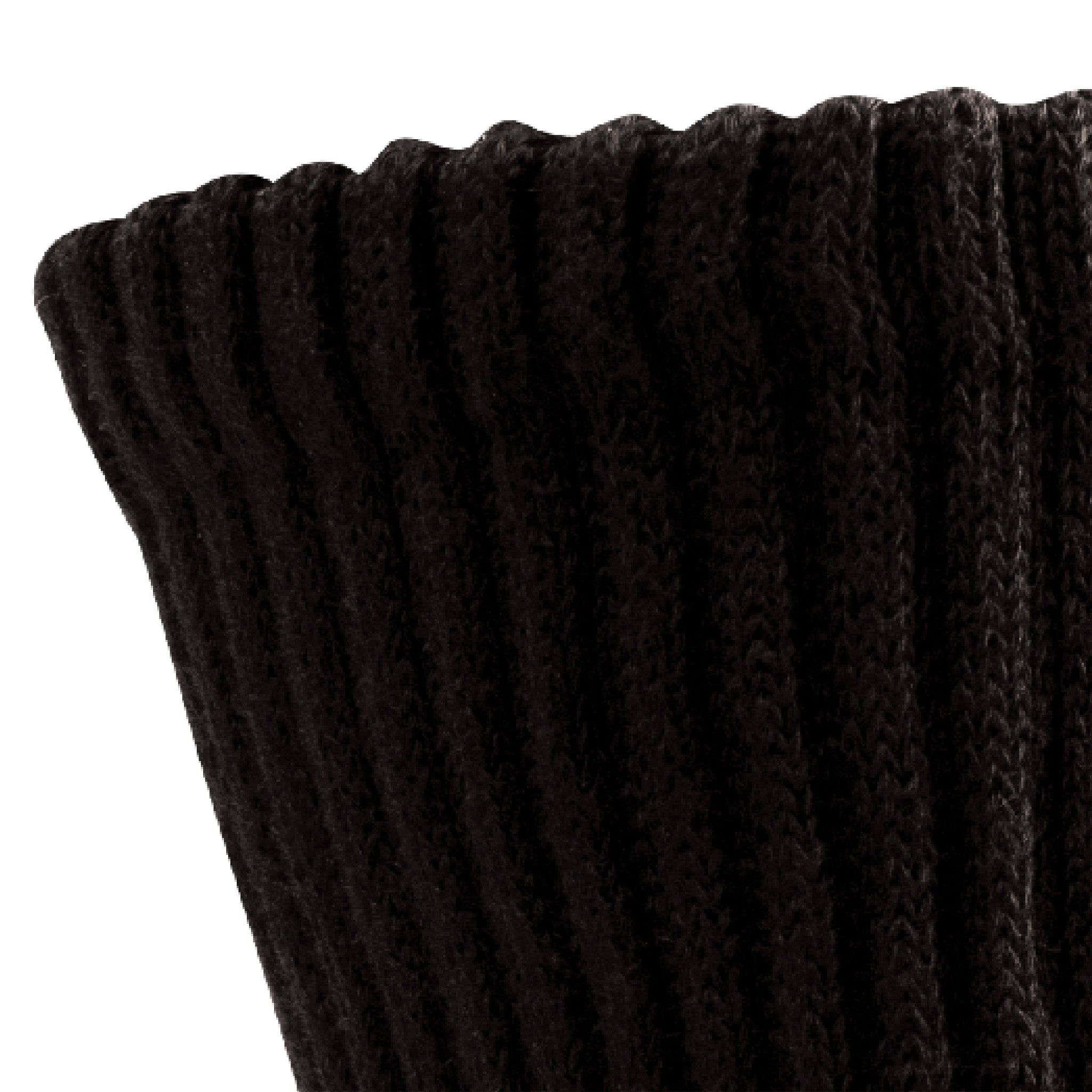 Close up view of loose ribbed cuff of Lightfeet Diabetes Black Crew Sock 