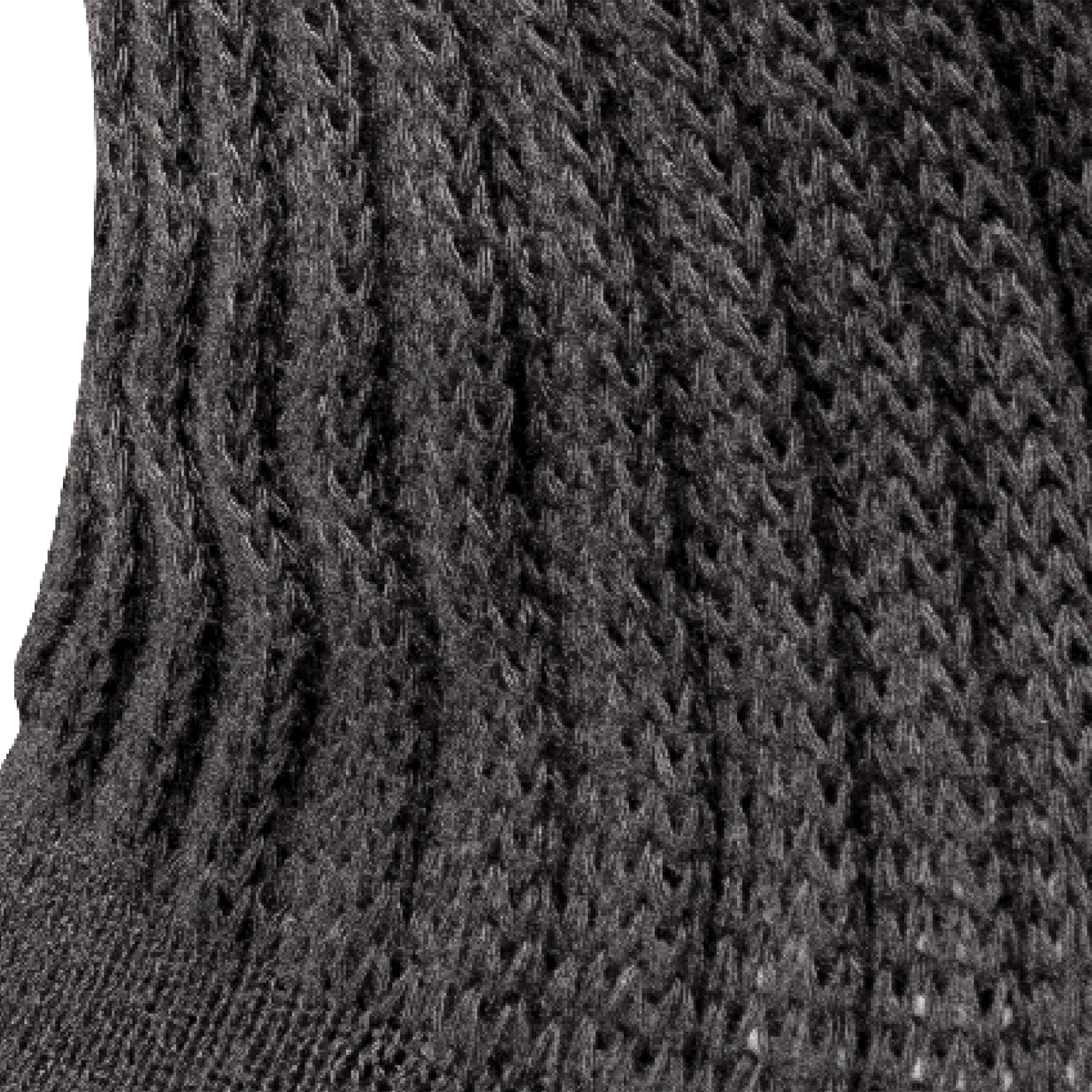 Close up view of loose ribbed cuff of Lightfeet Diabetes Black Crew Sock 