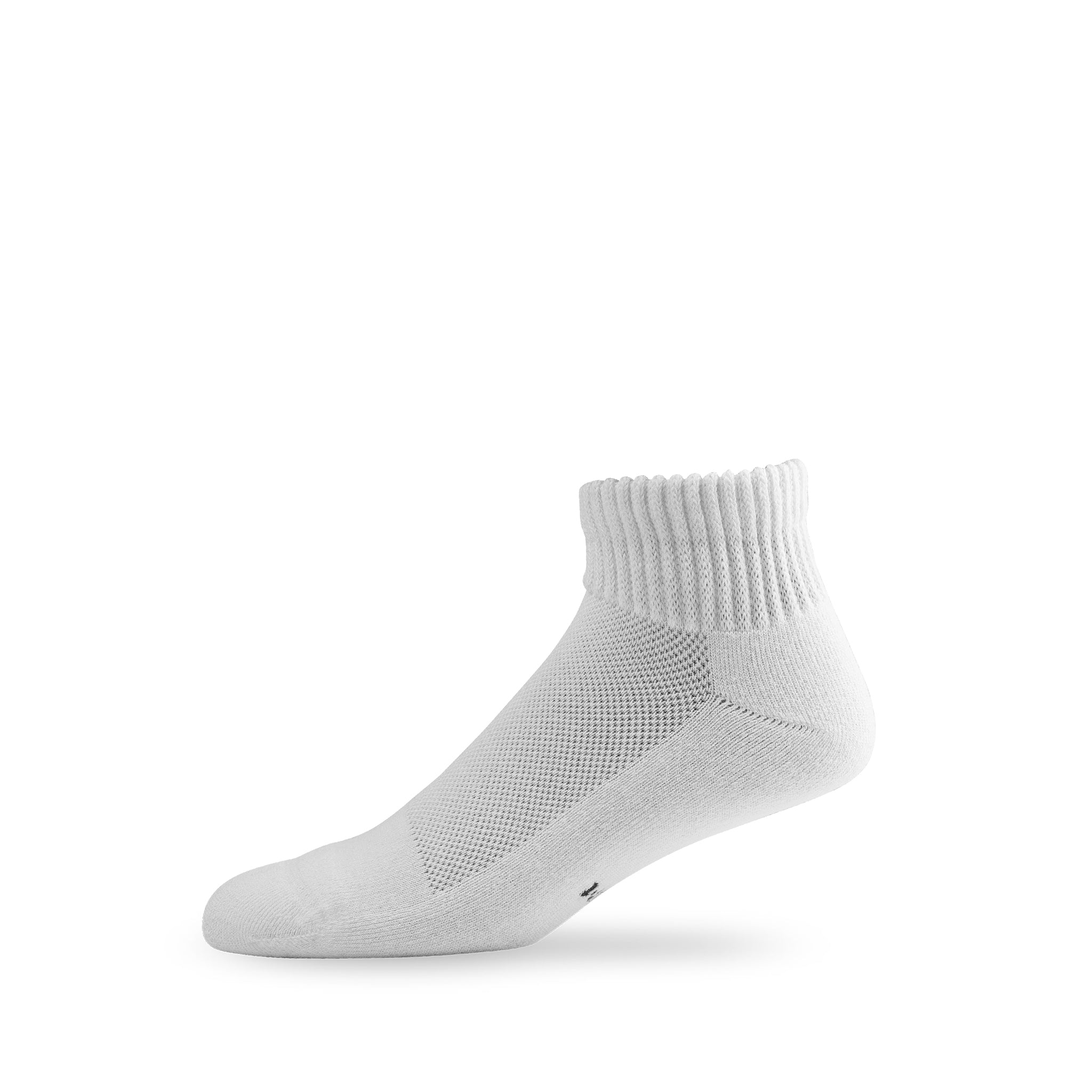 Side view of Lightfeet Diabetes White Mini Crew Sock 