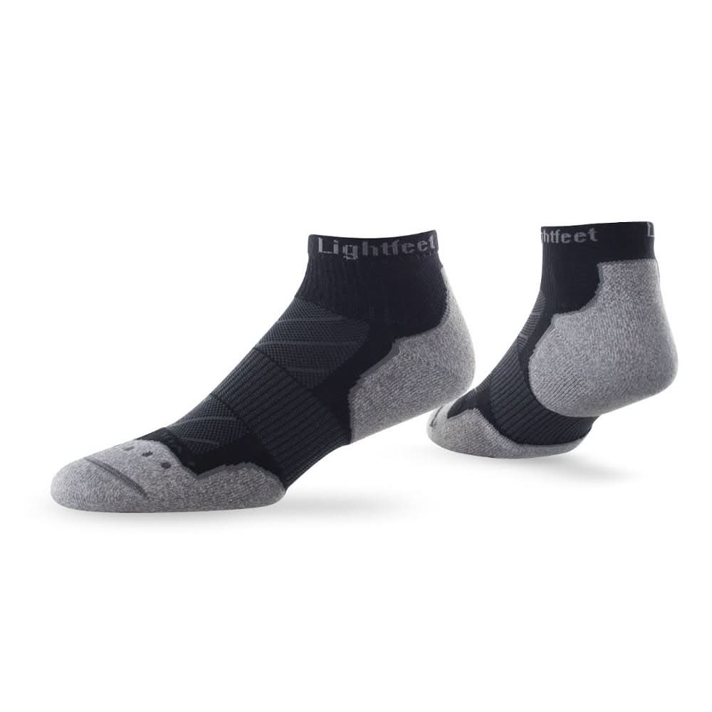 Pair of Lightfeet Evolution Black Mini Crew Performance Socks 
