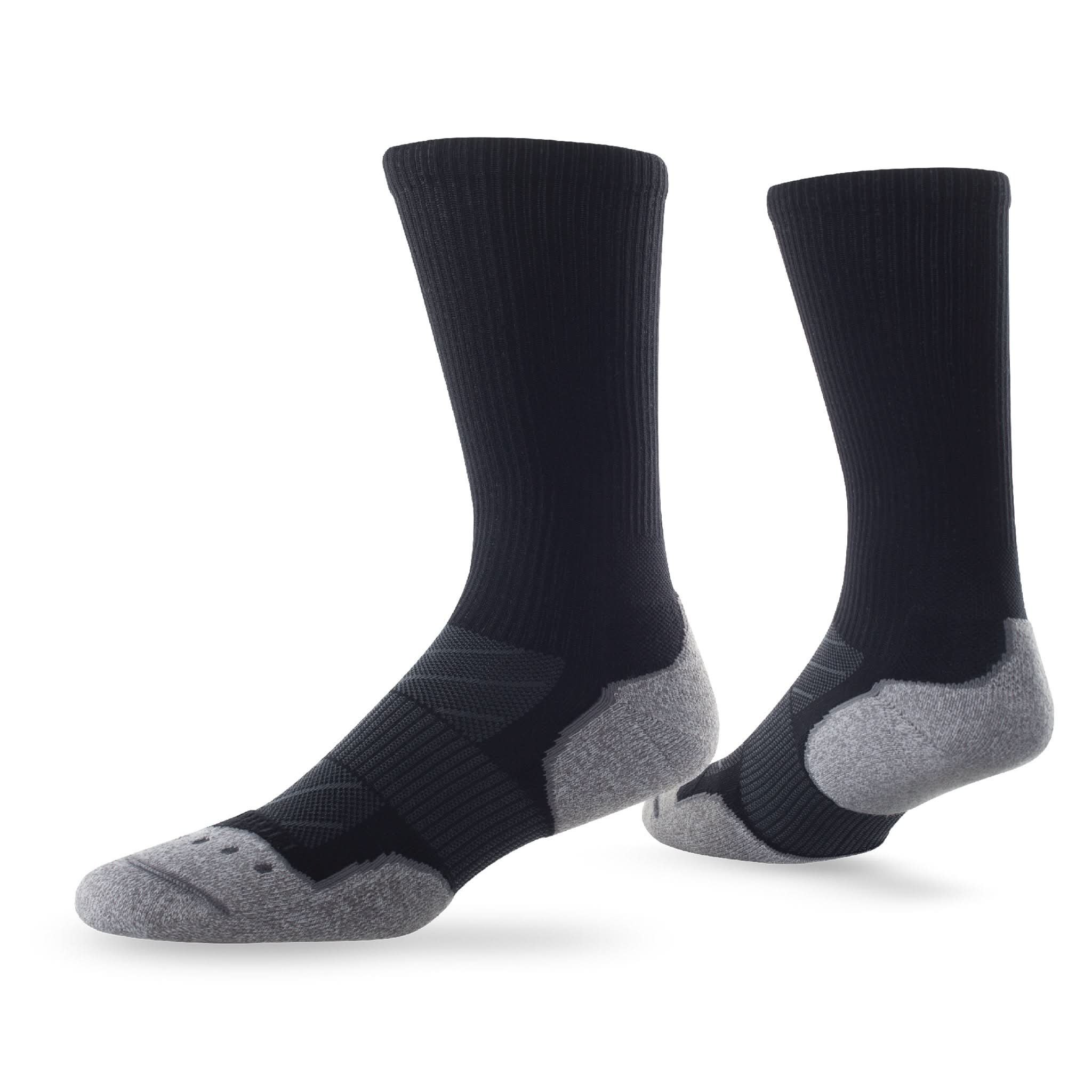 Pair of Lightfeet Evolution Black Crew Performance Running Socks 