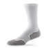 Side view of Lightfeet Evolution White Crew Performance Running Sock 