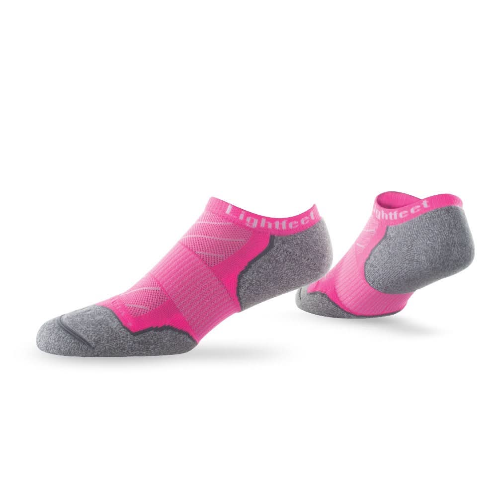 Pair of Lightfeet Evolution Fluro Pink Mini Performance Running Socks 