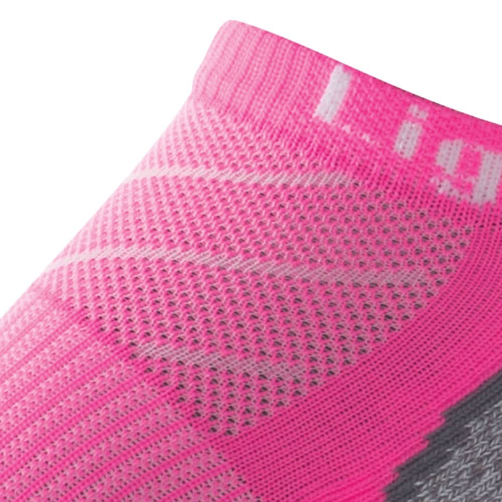 Close up view of mesh on Lightfeet Evolution Fluro Pink Mini Performance Running Sock 