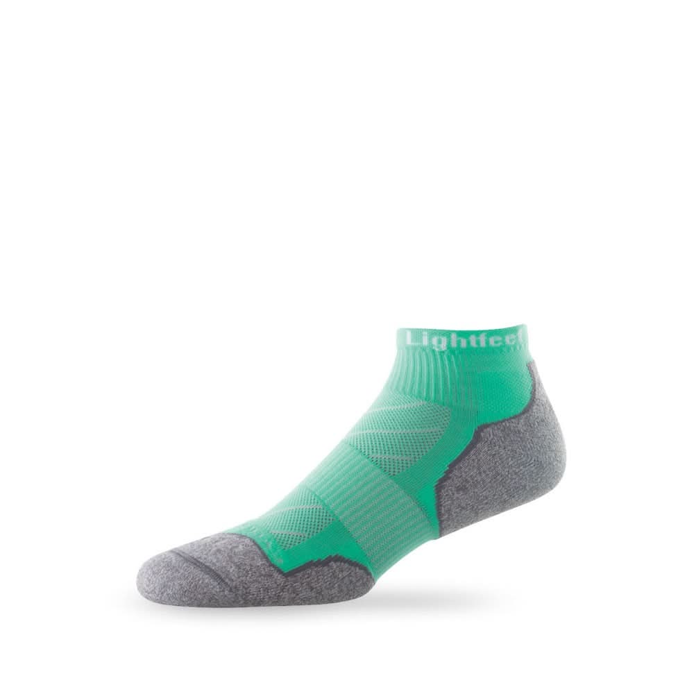 Side view of Lightfeet Evolution Mint Mini Crew Performance Running Sock 