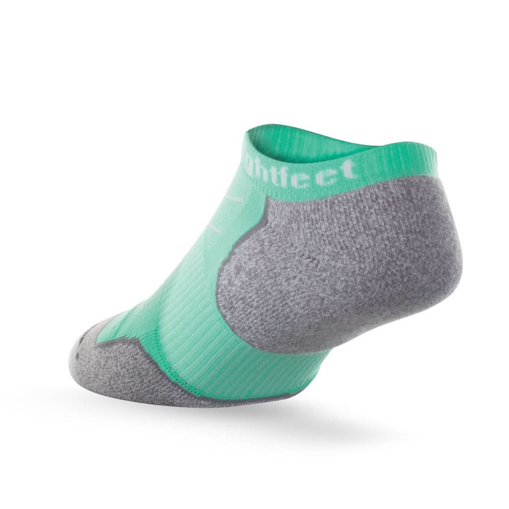 Heel view of Lightfeet Evolution Mint Mini Performance Running Sock 