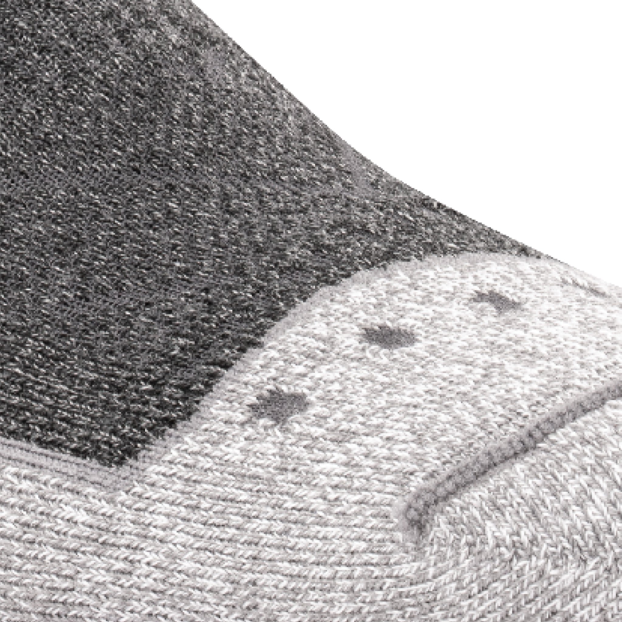 Close up view of air vents on Lightfeet Trail Dark Grey Mini Crew Performance Running Sock 