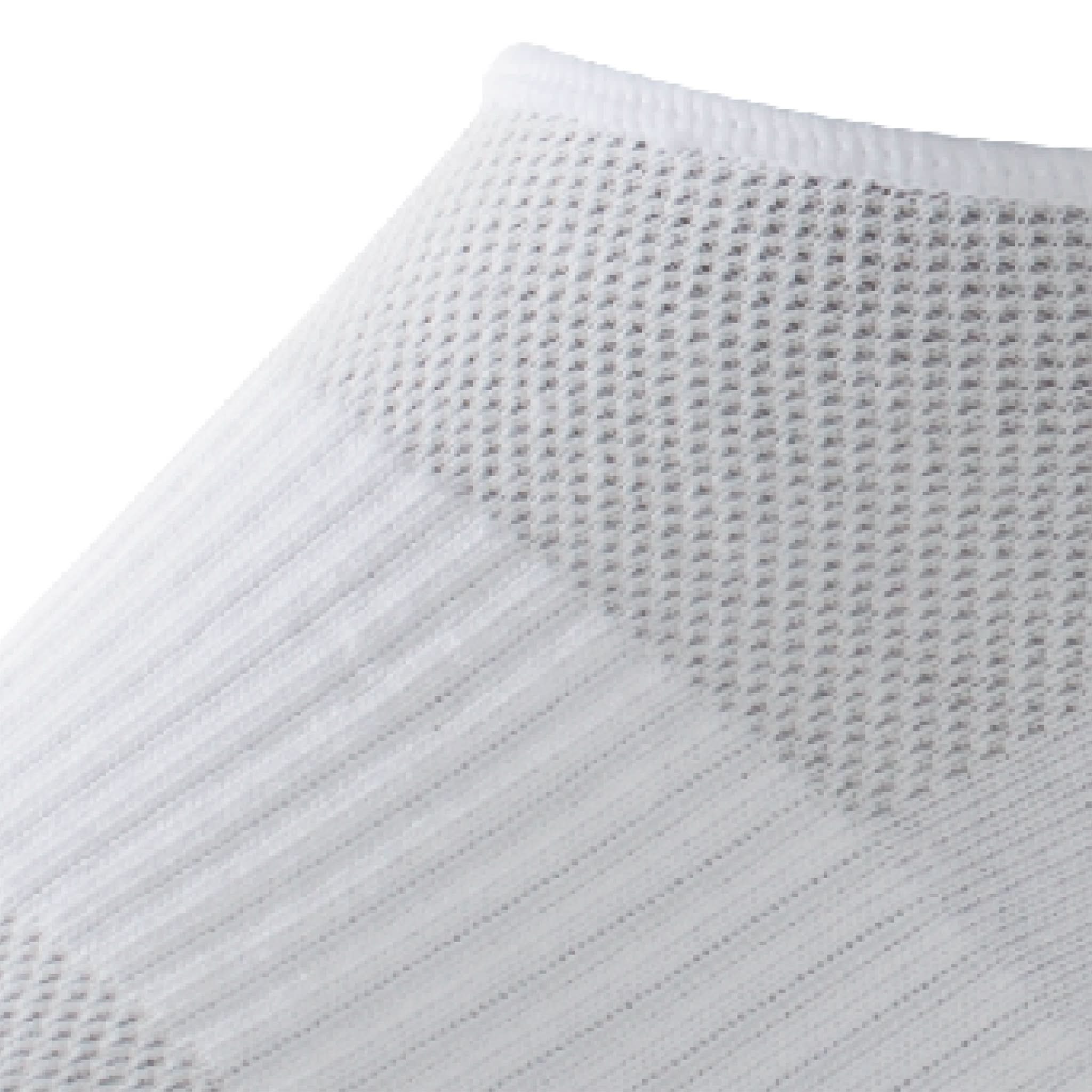 Close up view of mesh on Lightfeet Invisible White No Show Sock 