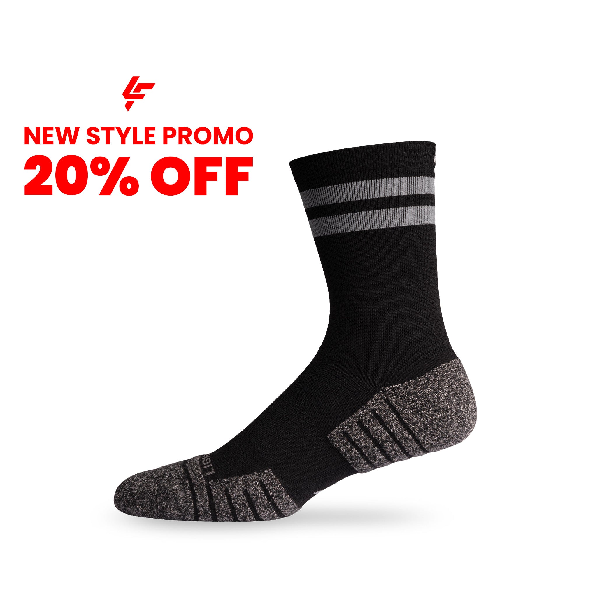 Lightfeet Performance - 2 Stripes Half Crew