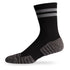 Side view of Lightfeet Performance 2 Stripes Black Half Crew Sock 
