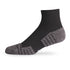 Side view of Lightfeet Performance Black Quarter Crew Sock 