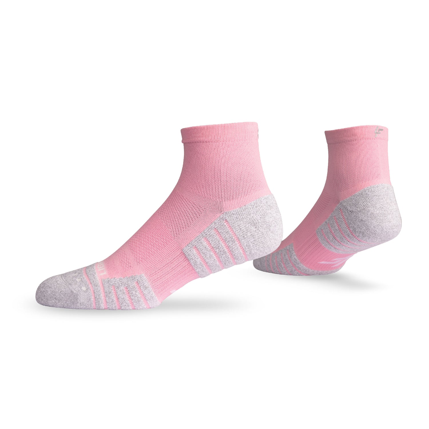 Pair of Lightfeet Performance Soft Pink Quarter Crew Socks 
