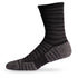 Side view of Lightfeet Performance Raster Black Half Crew Sock 