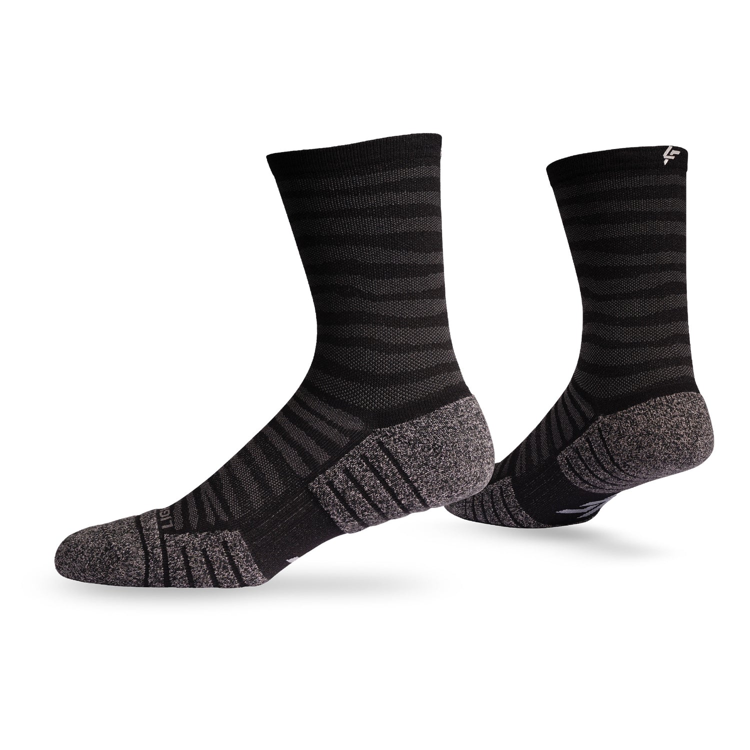 Pair of Lightfeet Performance Raster Black Half Crew Socks 