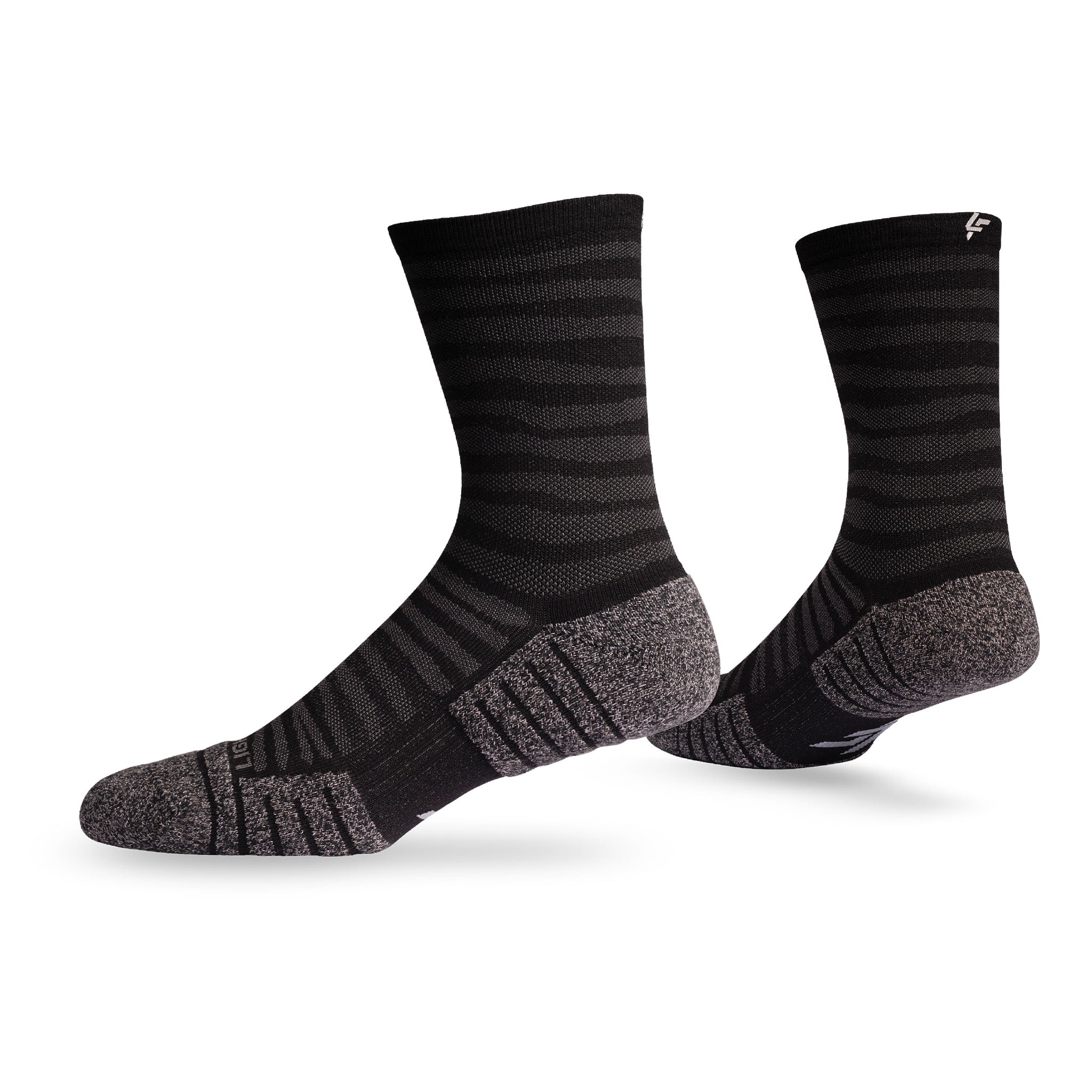 Pair of Lightfeet Performance Raster Black Half Crew Socks 