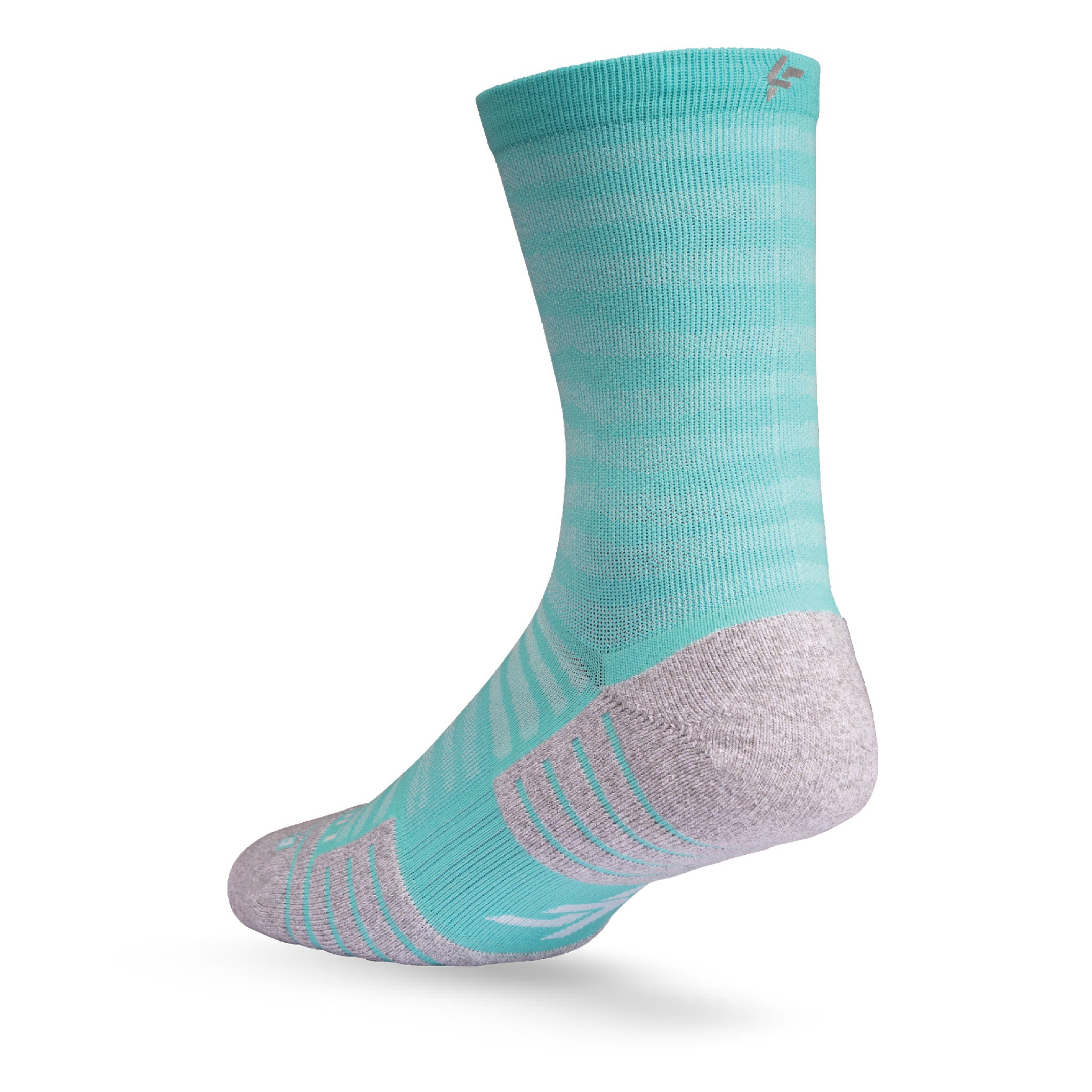 Heel view of Lightfeet Performance Raster Mint Half Crew Sock 