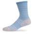Side view of Lightfeet Performance Raster Soft Blue Half Crew Sock 