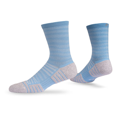 Pair of Lightfeet Performance Raster Soft Blue Half Crew Socks 