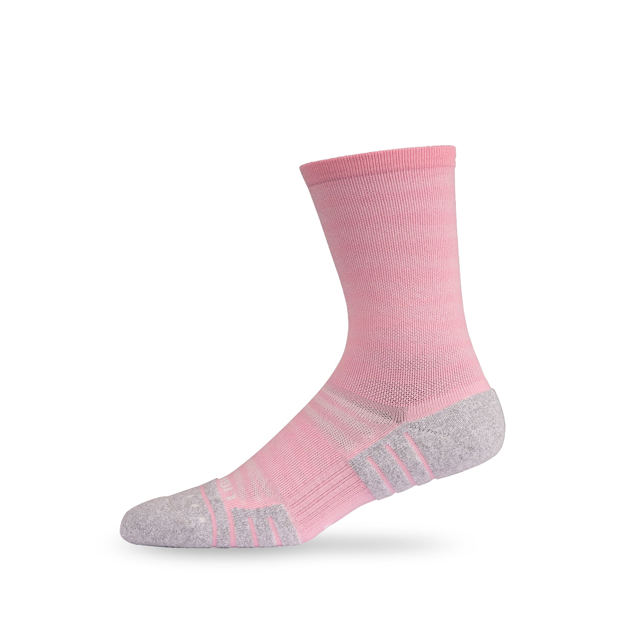 Side view of Lightfeet Performance Raster Soft Pink Half Crew Sock 