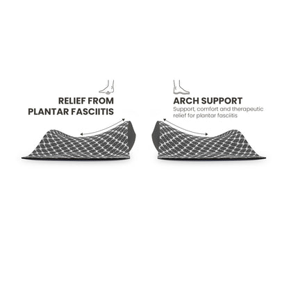 Front view showing the arch contour of a pair of Lightfeet Plantar Fasciitis Orthotic Insoles