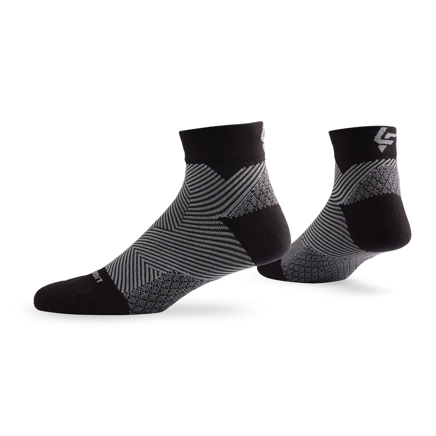 Pair of Lightfeet Plantar Fasciitis Black Quarter Socks 