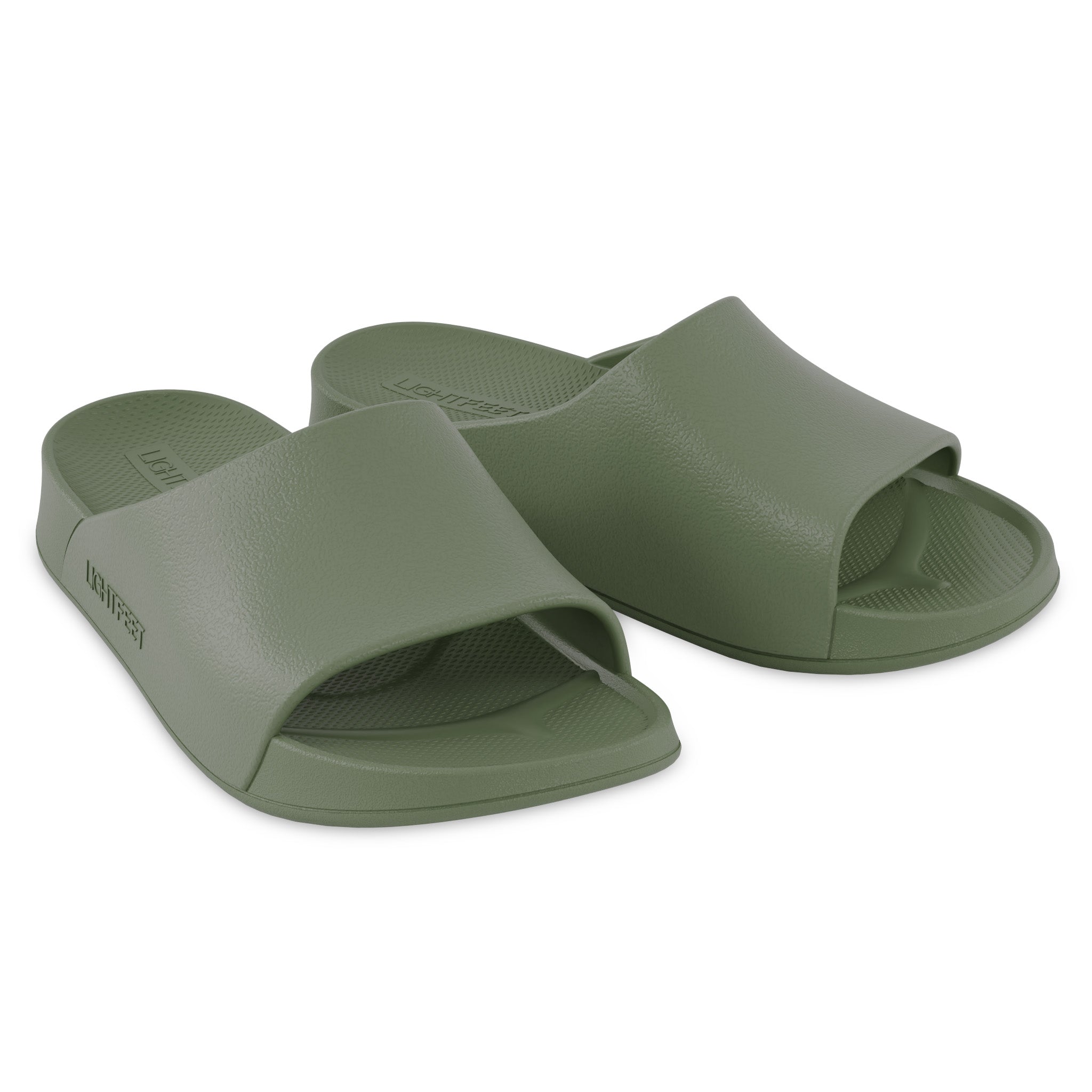 Pair of khaki Lightfeet Single Strap Slide