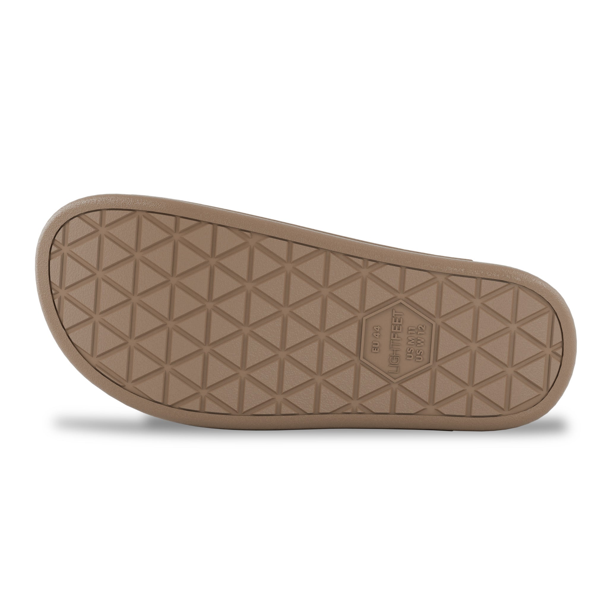 Outsole view of latte Lightfeet Single Strap Slide